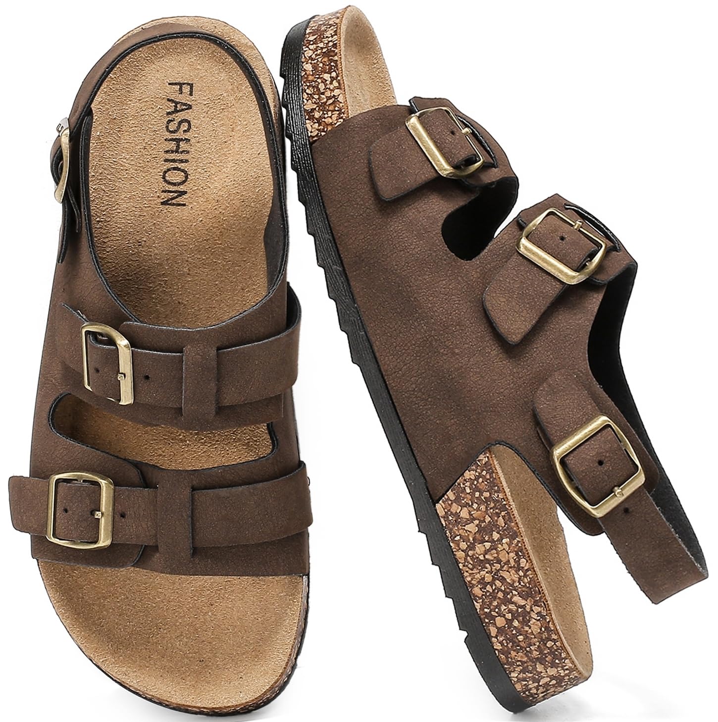 Jifenkla Zoccoli Uomo Sandali Estive Donna Eleganti Comodi Suola Sughero Regolabile Plantare Sandali Gomma Suole Pantofole Adulto Moda Sandalo All'aperto Ciabatte