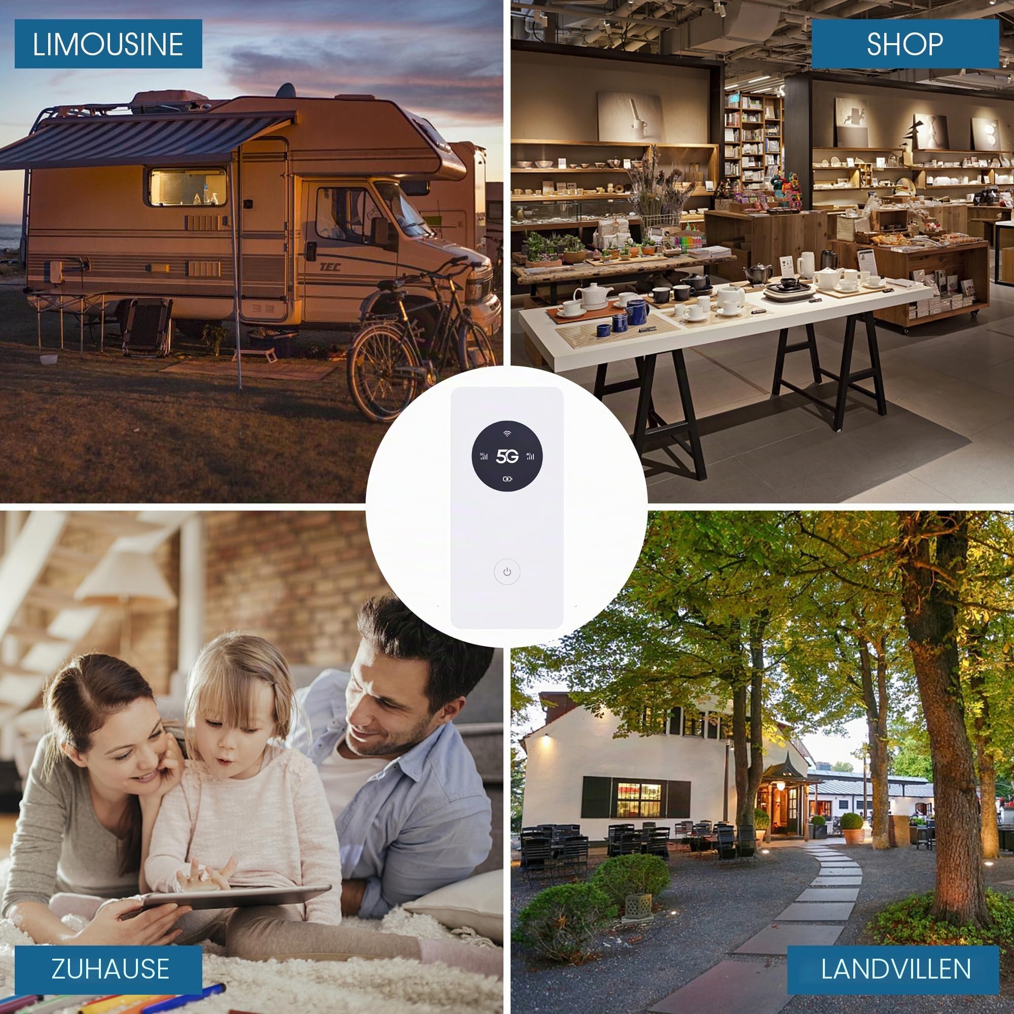 Tragbarer mobiler WLAN-Hotspot,5G-LTE-SIM-Router,2 Gbit/s,5000 mAh wiederaufladbarer Akku,kabelloses USB-WiFi-Modem,ohne Konfiguration,für Reisen und Arbeit,Nicht durchsuchen, APN ändern