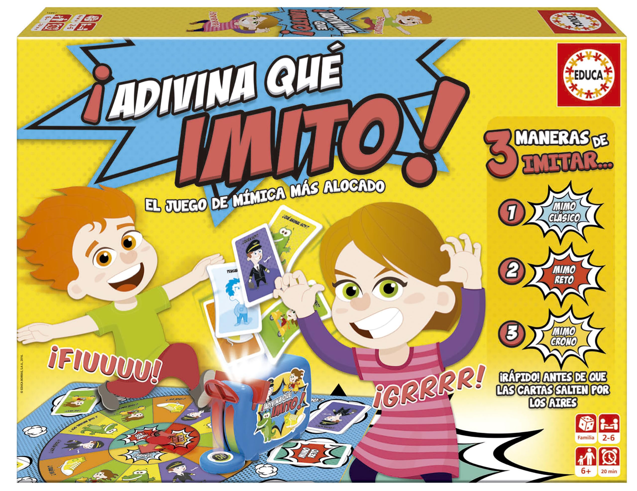 Educa - Adivina qué Imito | Juego de Mesa Familiar de Mímica | 3 Modos de Juego | Juegos de Mesa Entretenido y Creativo | A Partir de 6 años (16987)