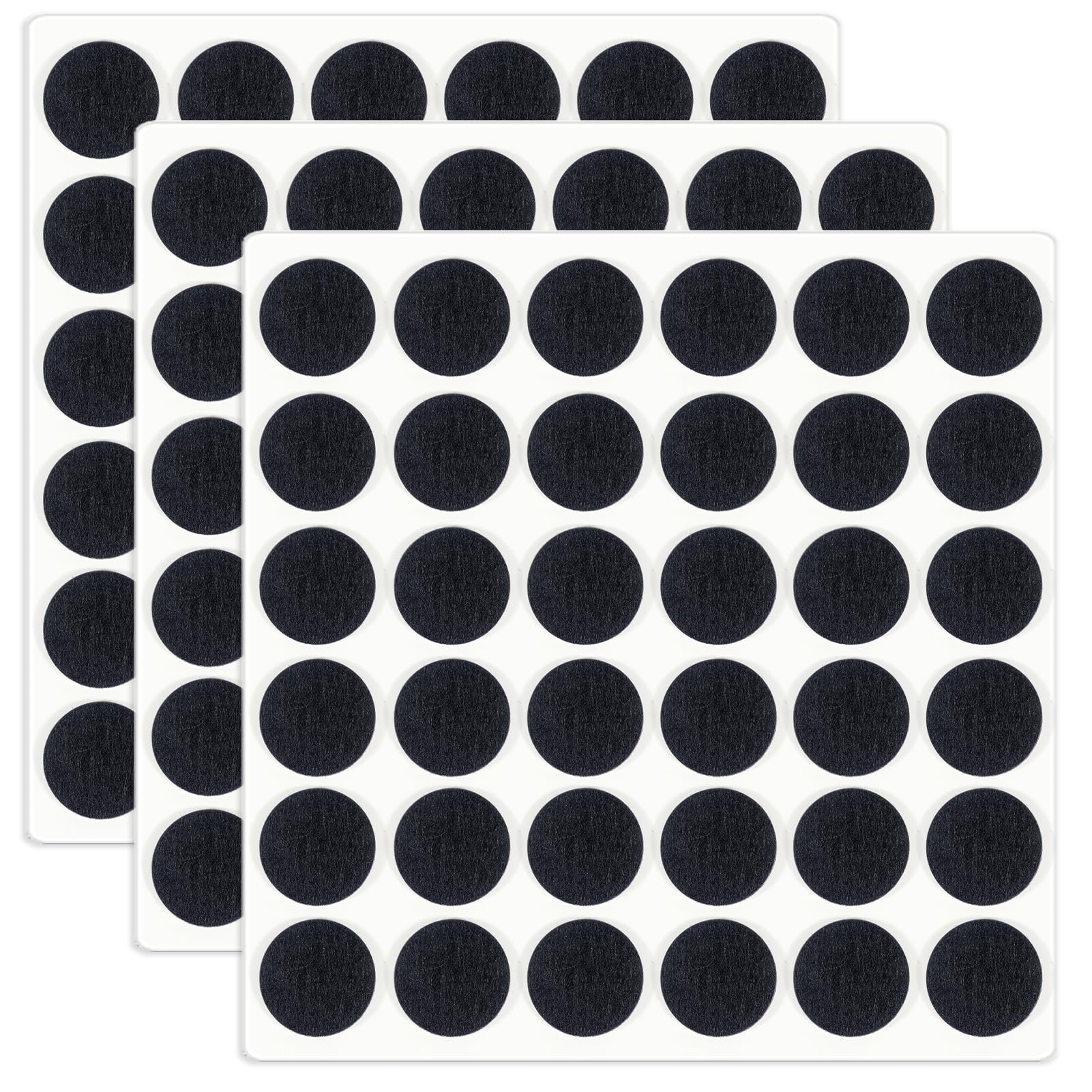 HNR 15mm Felt Furniture Pads for Hardwood Floors - 108 Pcs 3mm Thick Self Adhesive Chair Leg Felt Pads, Floor Protector Pads for Furniture Feet (Black)