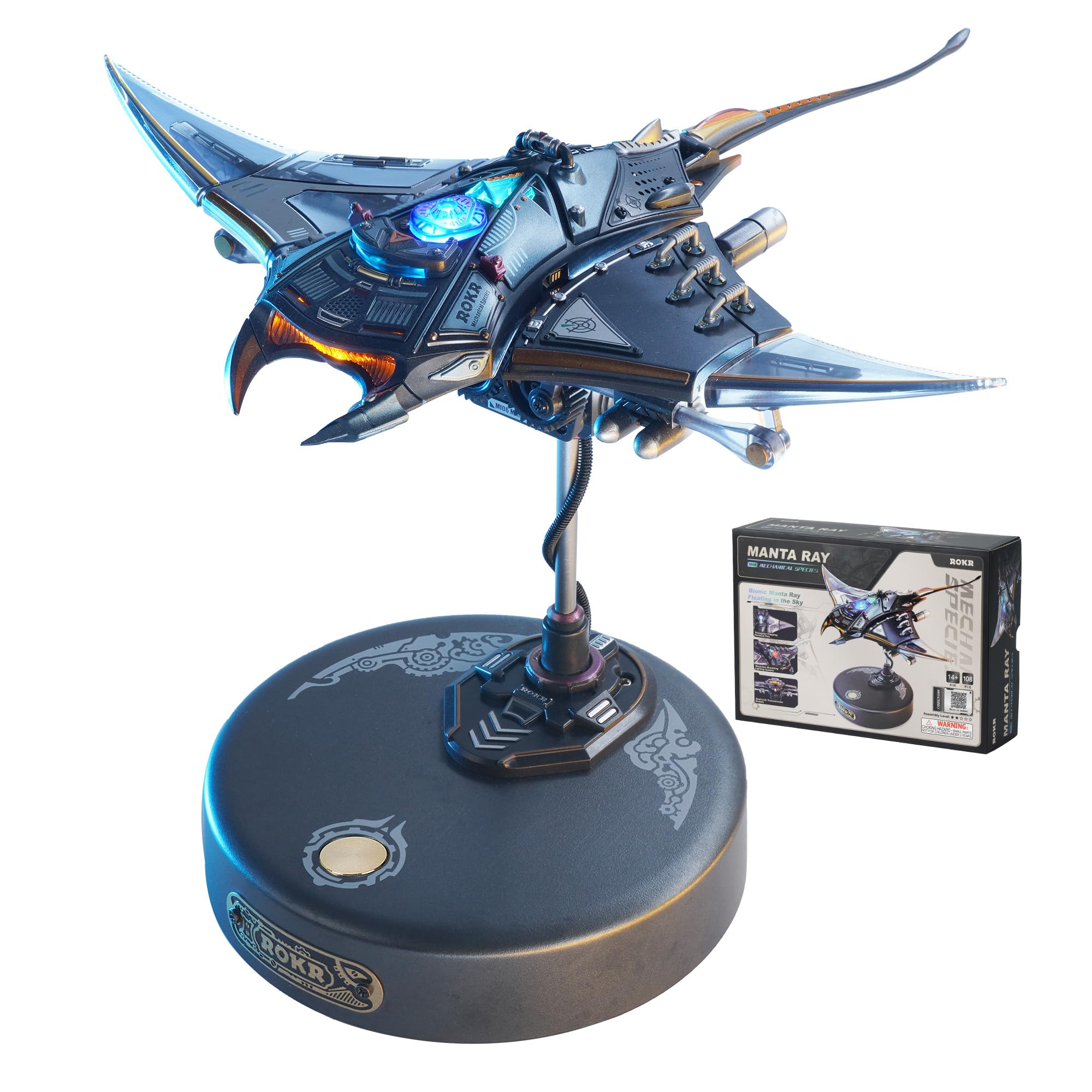 ROKR Puzzle 3D Manta Ray Ocean Modele Zestawy Cyberpunk Biurko Dekoracje Prezenty