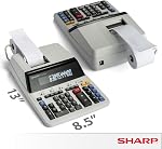 Calculatrice d'impression couleur deluxe Sharp EL2630PIII avec horloge et calendrier - Affichage 12 chiffres, 4,8 LPS, impression bicolore, idéale pour la comptabilité et la tenue de livres