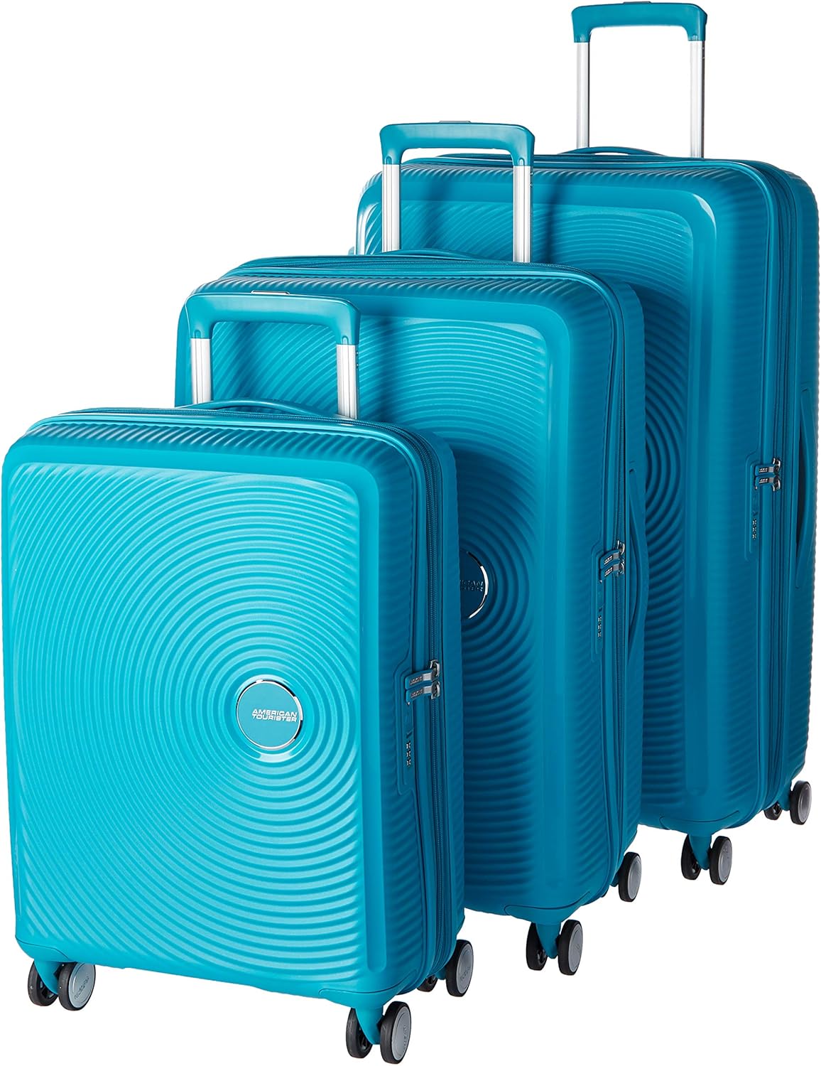 AMERICAN TOURISTER Curio Hardside Luggage with Spinner Wheels, Summer Blue, 3Piece Set (20/25