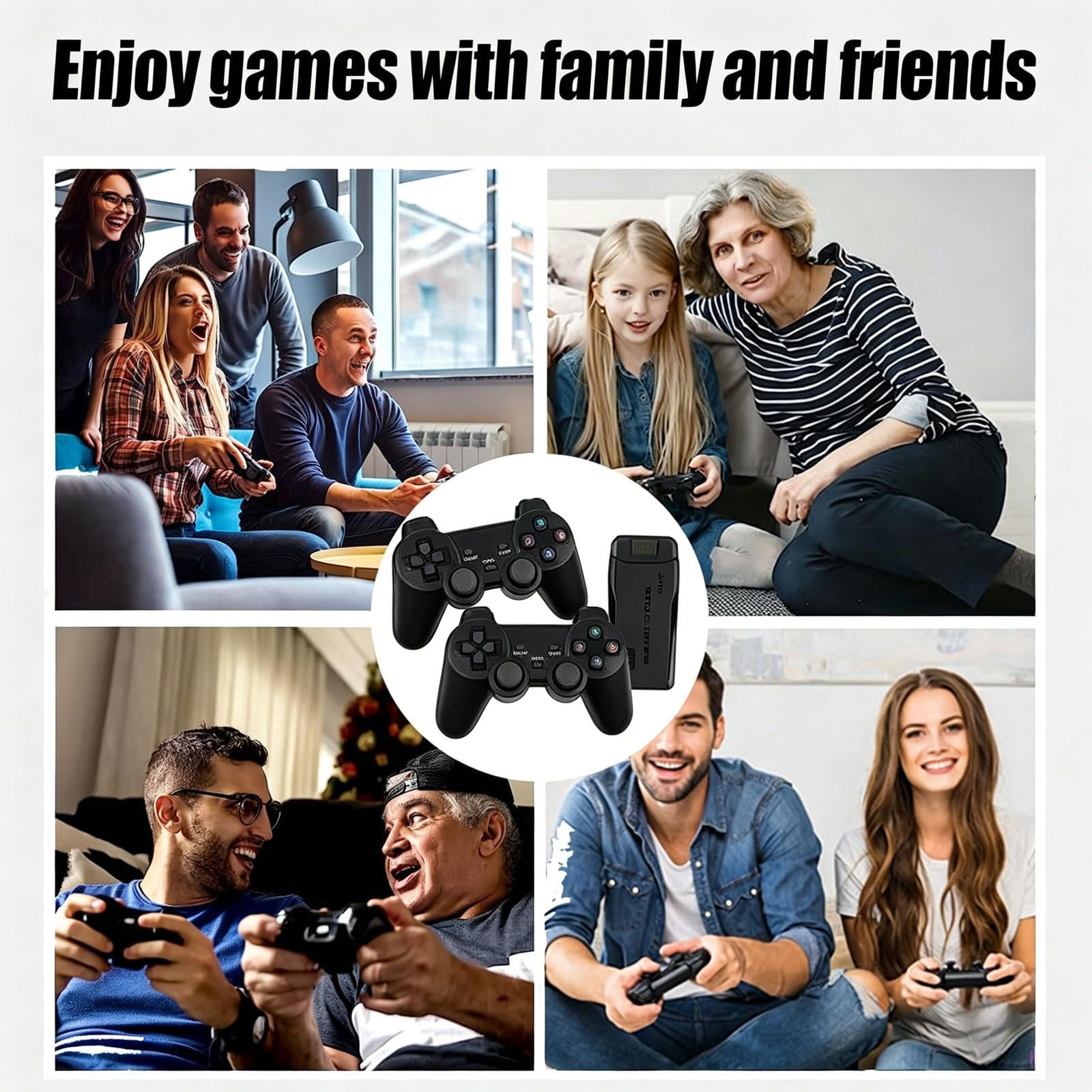 2026 Retro Game Stick Konsole mit 2 Controllern, Plug & Play TV-Anschluss, unterstützt tausende Klassische Spiele, Familien-Geschenk