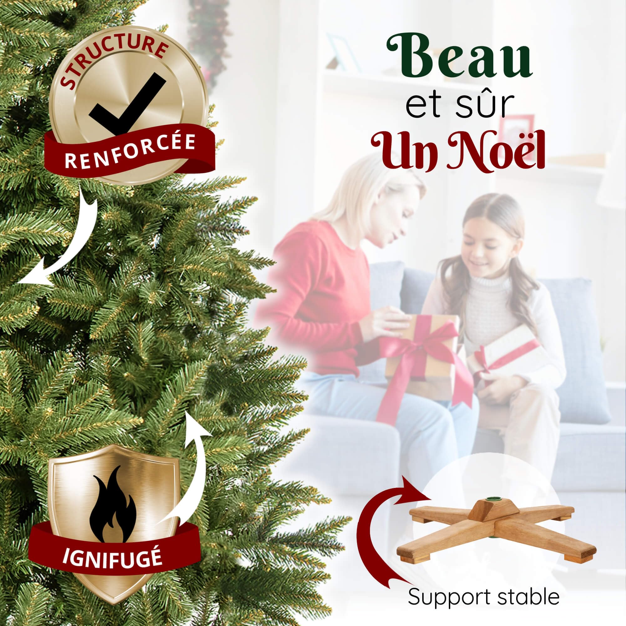 Sapin de Noël artificiel en épicéa du Caucase - 220 cm