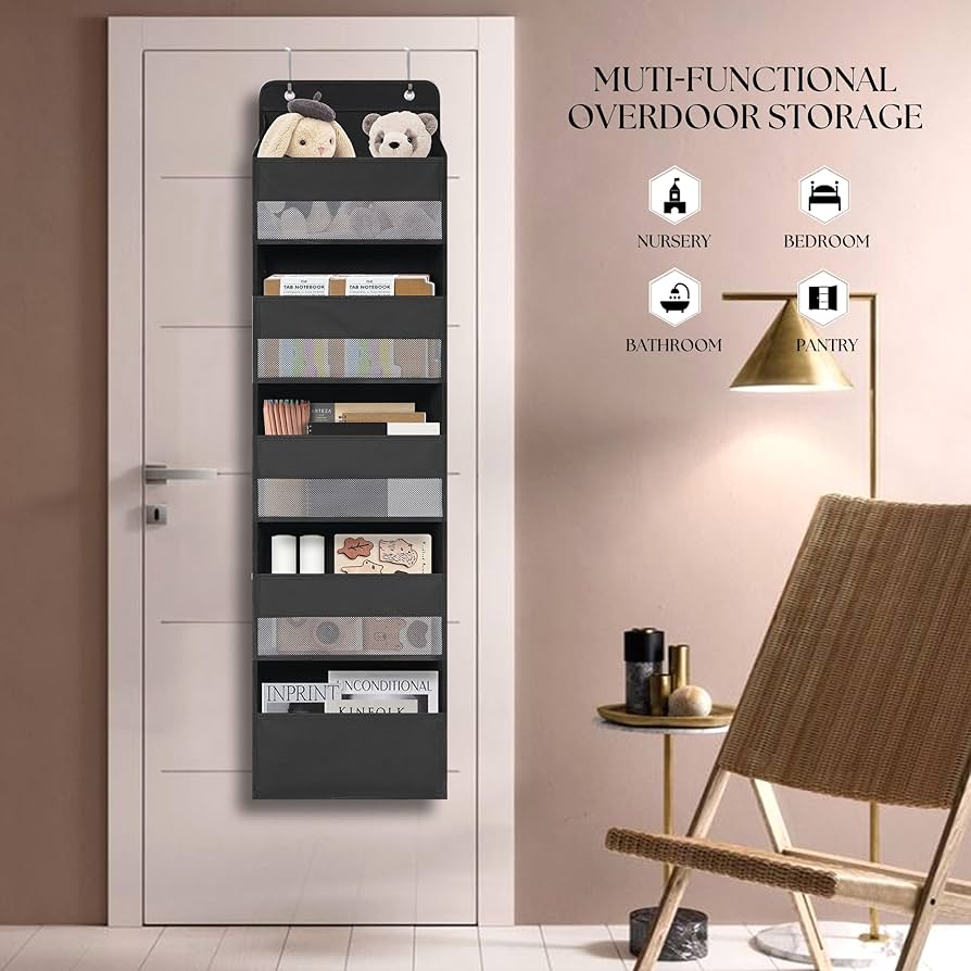 Mermaid Over The Door Hanging Organizer - 4 Clear Window Pockets Organizer For Baby