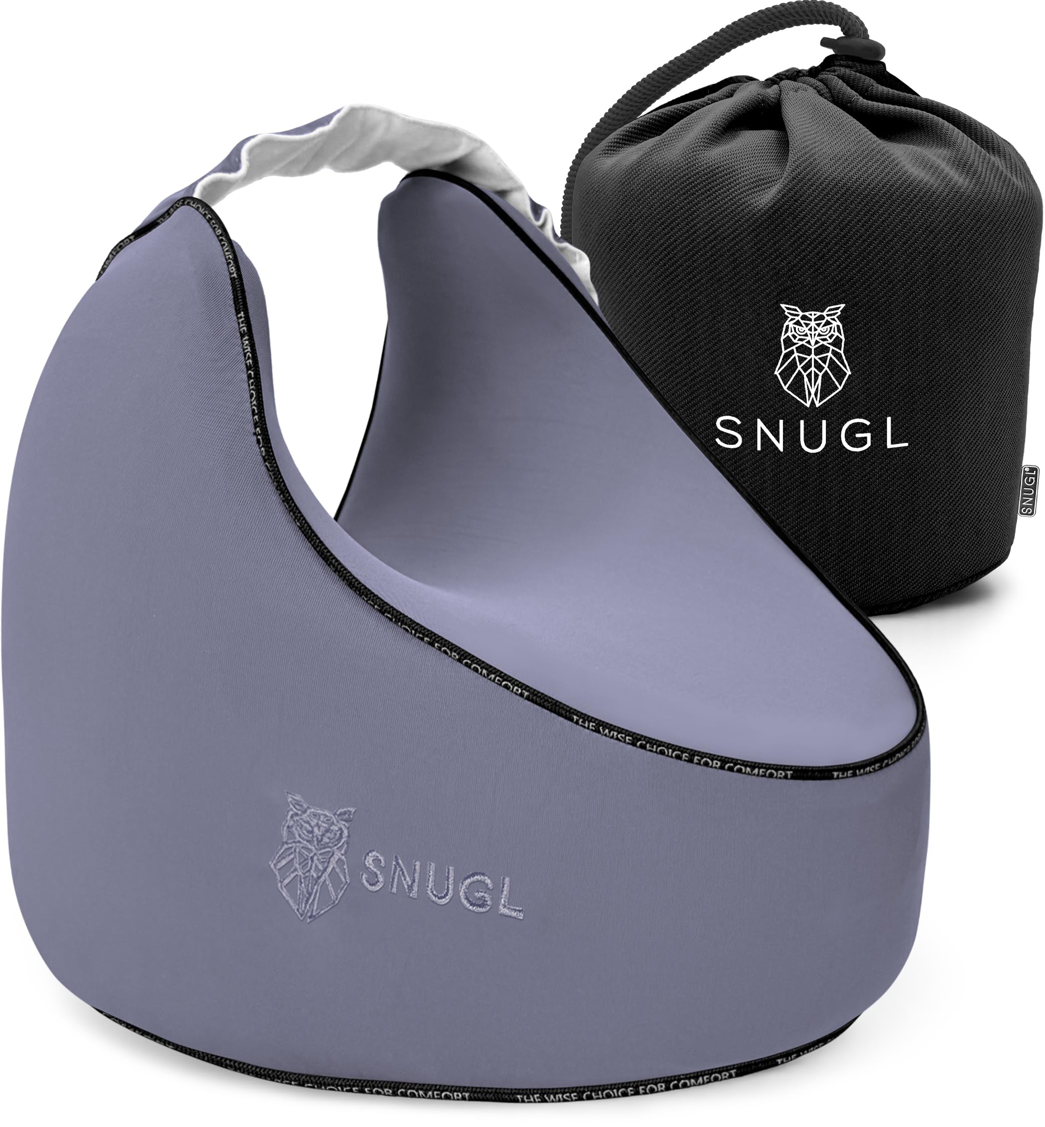 SNUGL Knee Pillow for Sleeping on Side – Cooling Pillow Memory Foam | Knee Support for Women & Men | Sciatica & Leg Support Cushion with Secure Straps (Grey)