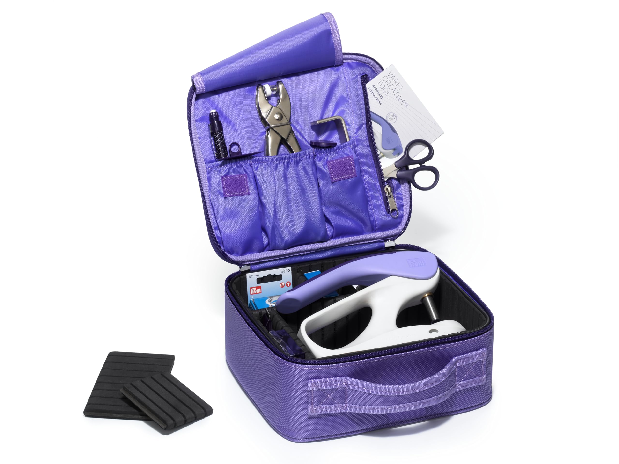 Prym 612840 Nähkoffer VARIO – flieder/violett – 26×24×11 cm – Organizer für Nähzubehör – verstellbare Fächer – ideal für VARIO Creative Tool – leichte Nylon-Box ohne Inhalt