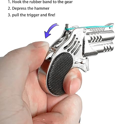 Miniatura 7 de Rubber Band Gun Creative Keychains Decorative Ornaments School Bag Pendants Creative Decompression Toys (Black)