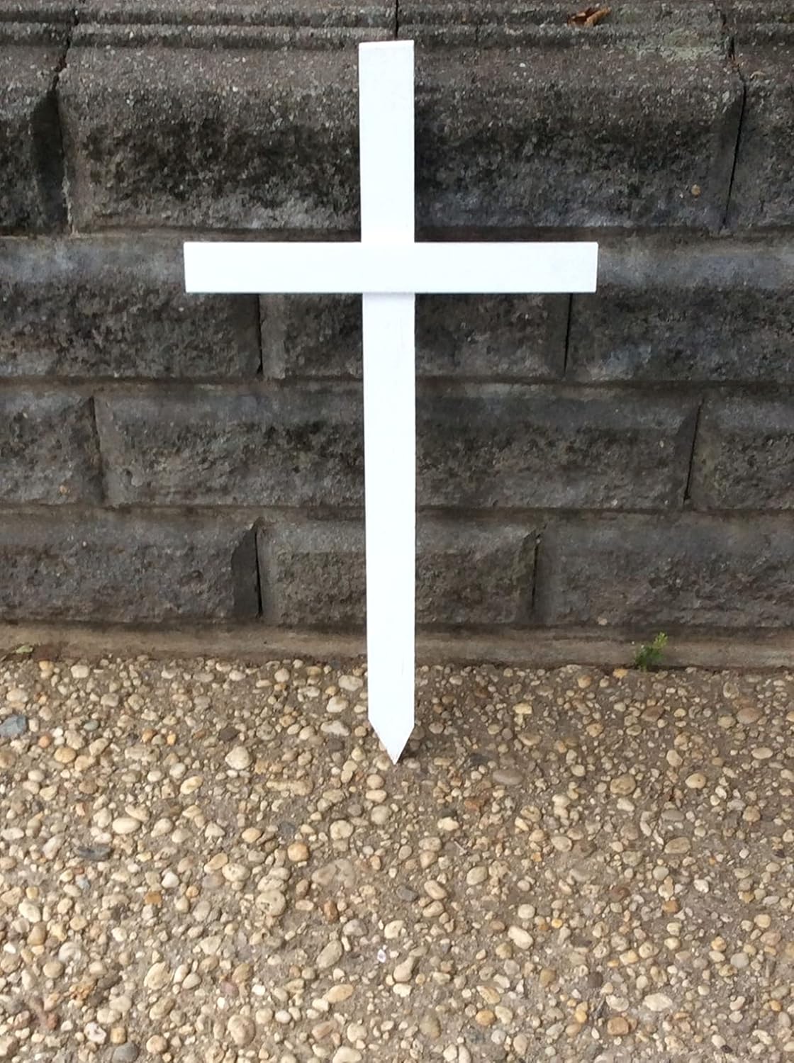 White Wooden Cross, Cemetery Grave Marker Handmade Products