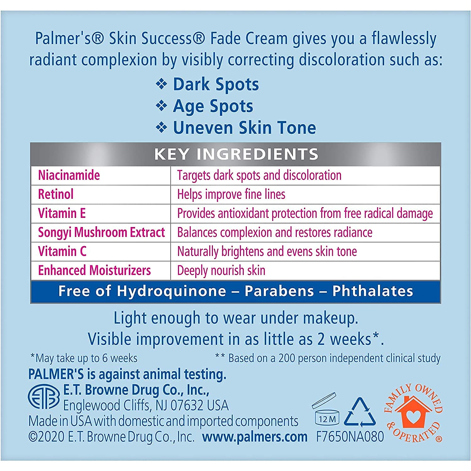 Palmer's Skin Success Anti-Dark Spot Fade Cream for Dry Skin 2.70 oz (Pack of 2)