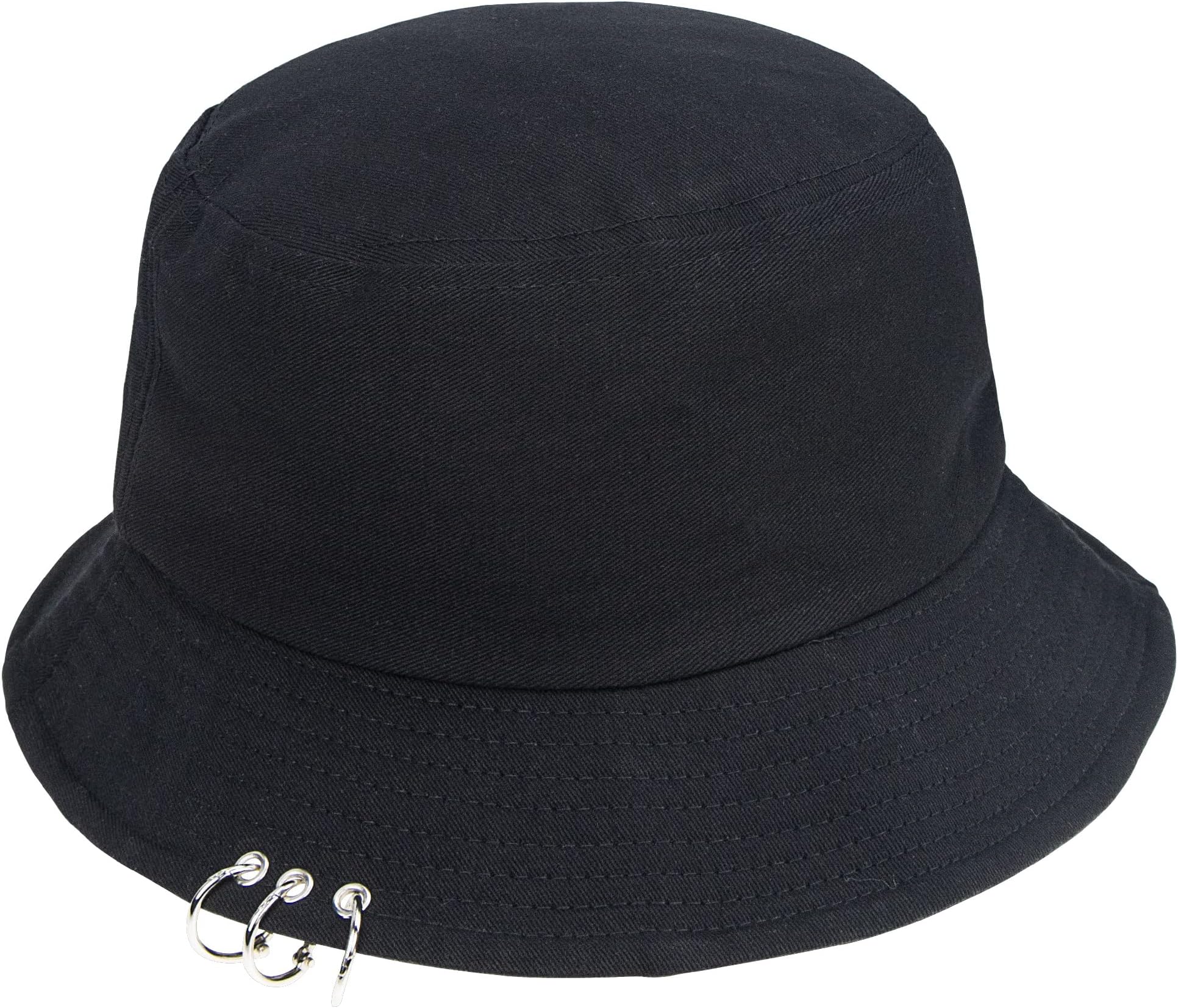 EohakKpop Bucket-Hat with Rings,Fisherman-Cap - Men Women Unisex Caps with Iron Rings