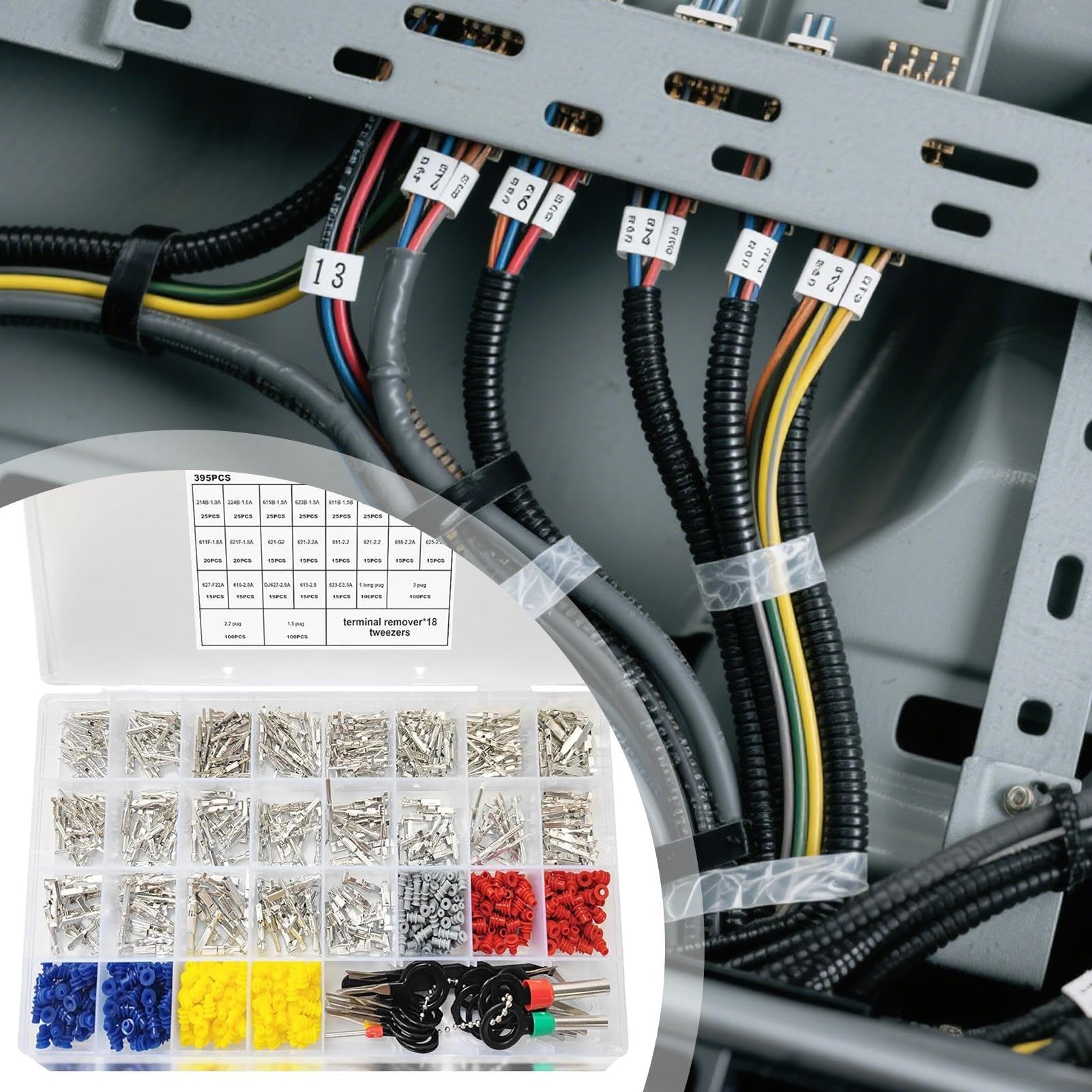 Lot de 21 connecteurs de fils électriques pour véhicule
