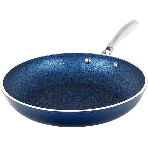 Granitestone Blue 12 Inch XL Non Stick Frying Pan Skillet with Mineral and Diamond Triple Coated Surface for Long Lasting Nonstick Frying Pan for Cooking, Metal Utensil/Oven/Dishwasher Safe