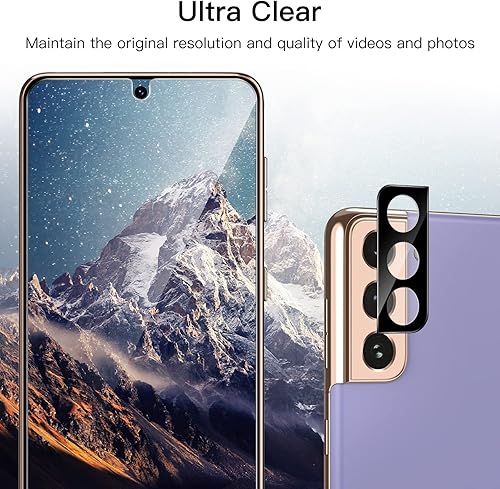 Miniatura 7 de JETech Protector de pantalla para Samsung Galaxy S21 de 6.2 pulgadas con protector de lente de cámara, herramienta de fácil instalación, película de