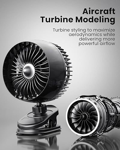 Miniatura 3 de Koonie Ventilador USB con clip, viento fuerte, ultra silencioso, pequeño ventilador de escritorio con abrazadera fuerte, ajustable de más de 360, 3