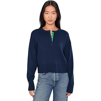 525 america Genevieve Solid Drop Shoulder Henley