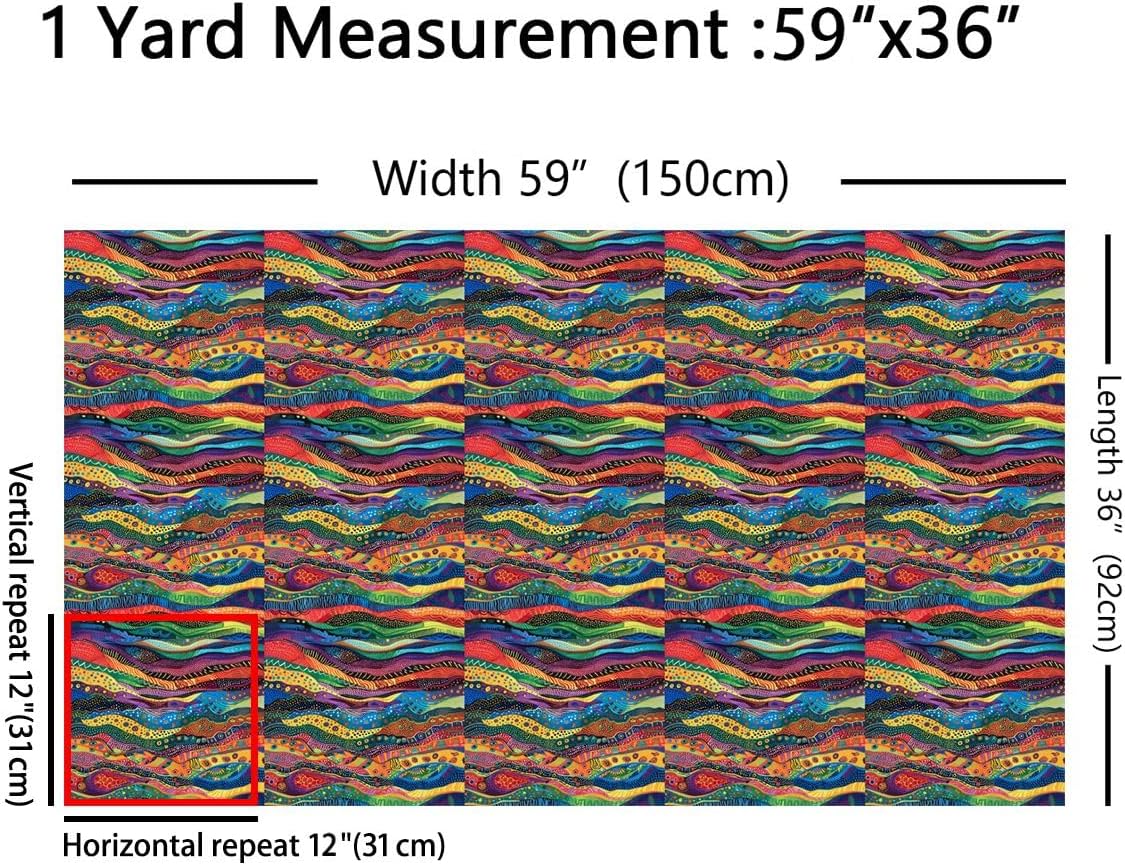 Boho Abstract Decor Raibow Stripe Fabric by The Yard for Kids Men Women image 5