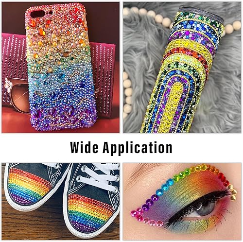 Miniatura 5 de 3000 diamantes de imitación de resina de 0.197 in, diamantes de imitación transparentes de color morado oscuro AB con parte trasera plana para