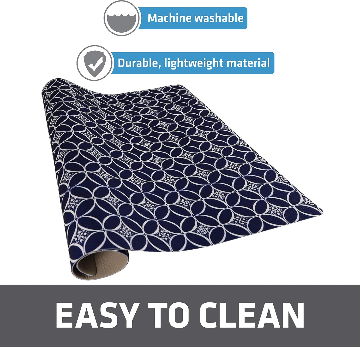 Drymate Premium XL Under The Sink Mat (24” x 59”), Cabinet Protection Mat, Shelf Liner - Absorbent/Waterproof/Slip-Resistant - Machine Washable, Durable (Made in The USA) (Indigo) -