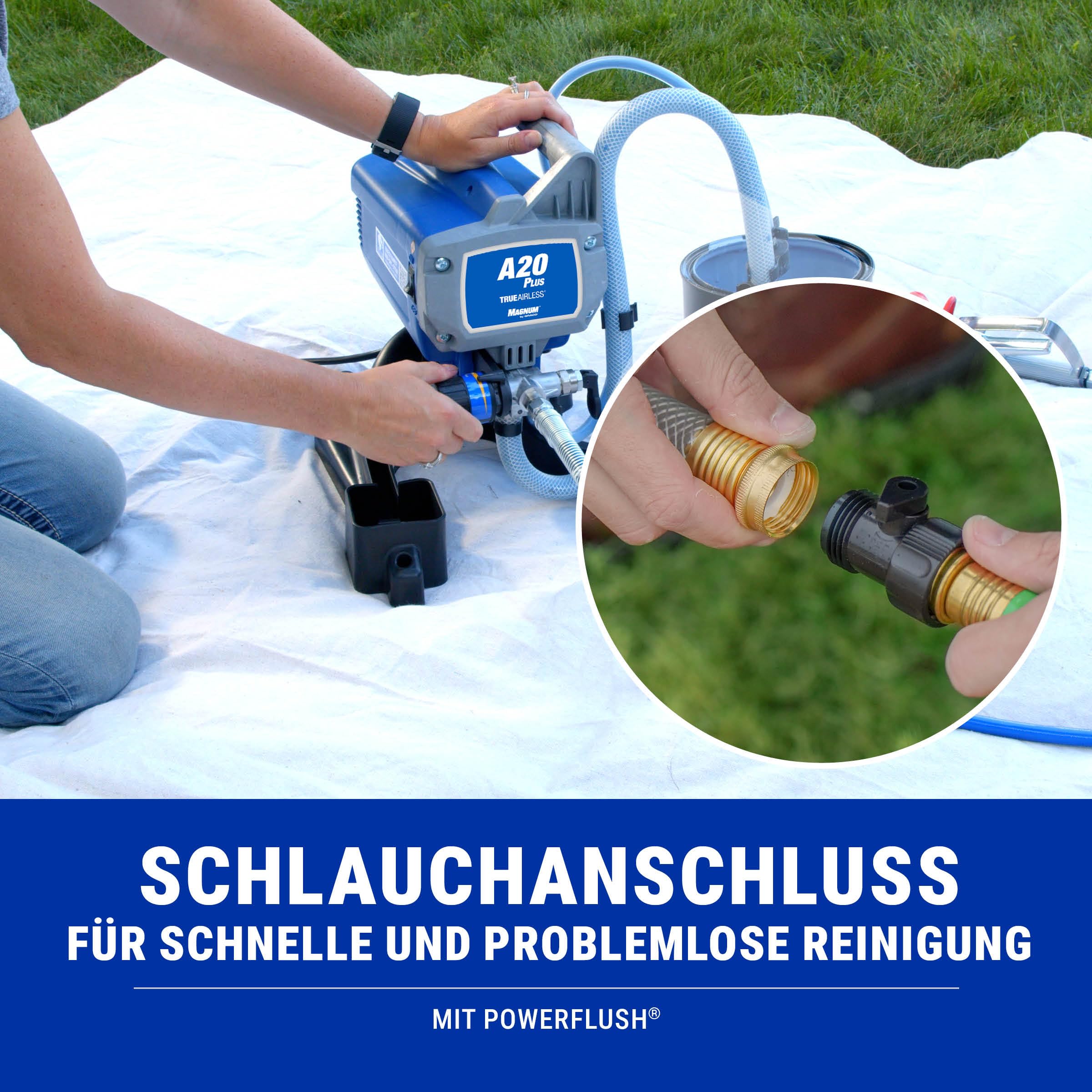 Graco Magnum A20 Plus Airless Farbsprühsystem 17C243 – Profi Farbspritzgerät für Wandfarben, Latexfarben, Lacke & Lasuren – Sprüht direkt aus dem Farbeimer – 207 Bar – Für Innen- & Außenprojekte