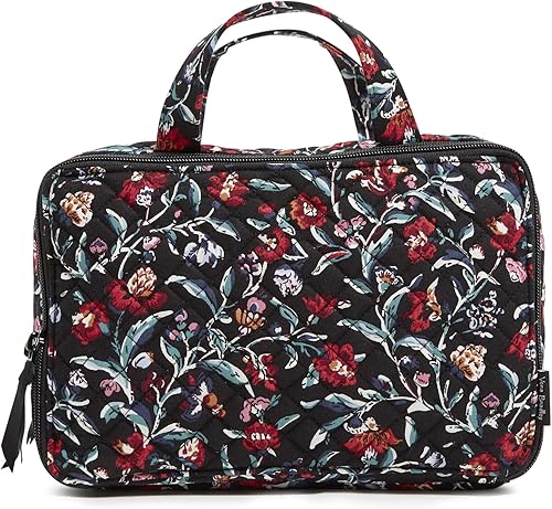 Miniatura 6 de Vera Bradley Estuche organizador de maquillaje de viaje de algodón para mujer, Negro -