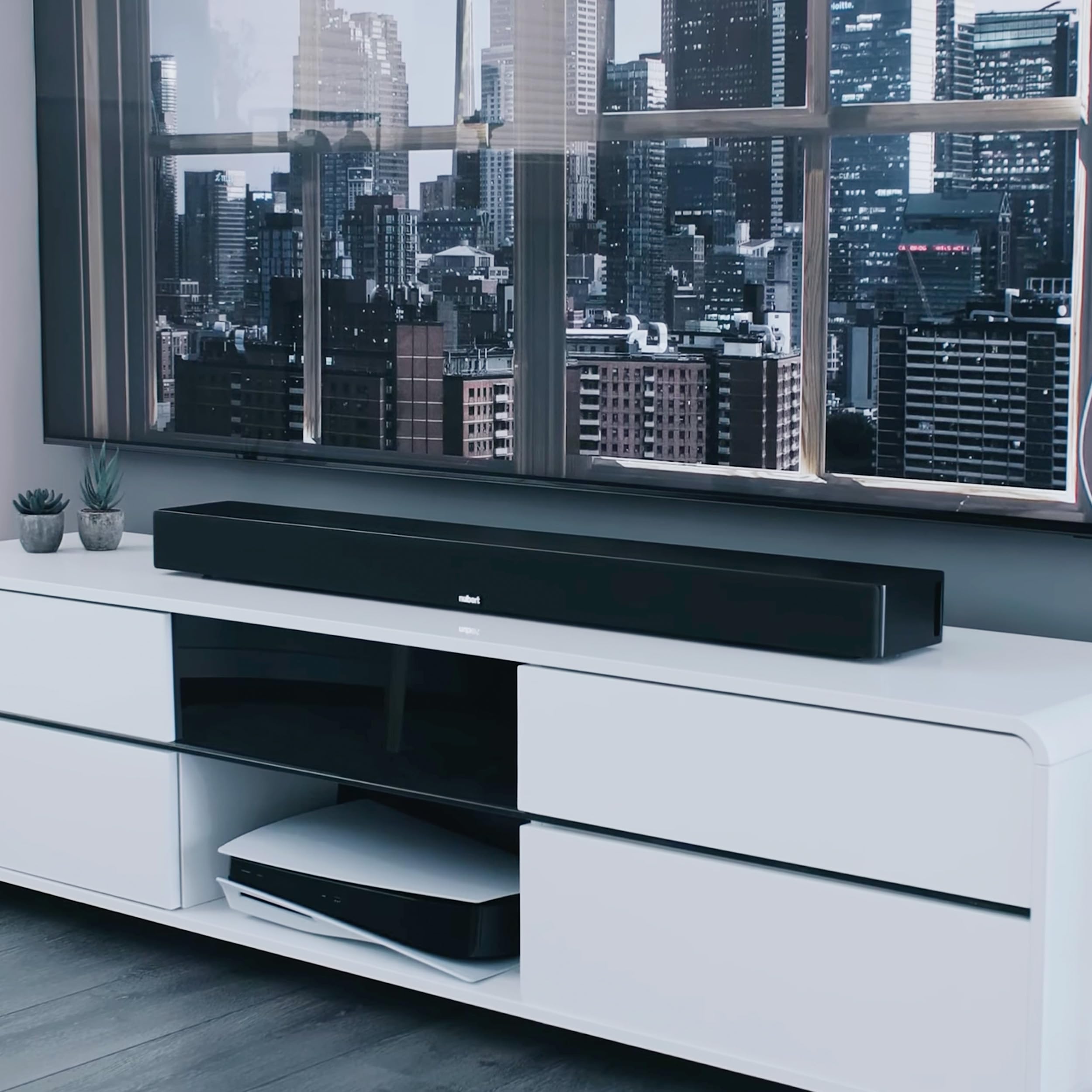 Nubert nuPro AS-2500 | Schwarze kompakte Soundbar mit Dolby Audio, DTS und Bluetooth | Aktiver TV-Lautsprecher für Spitzenklang | Geeignet für Wandmontage | Stereoton in 3-Wege-Technik