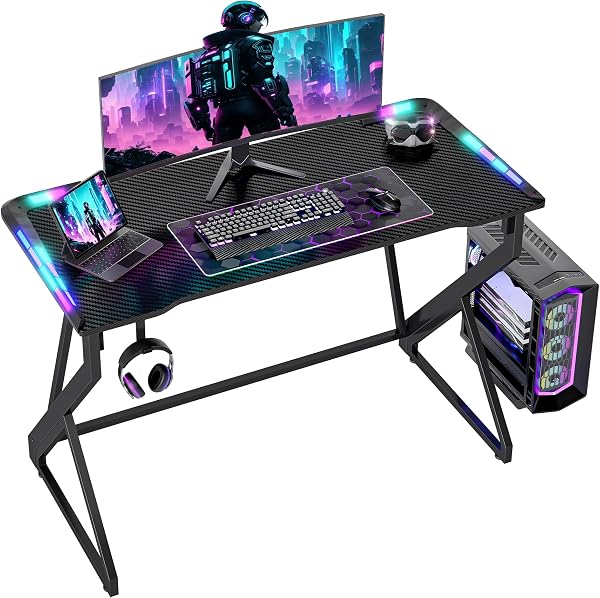 TIQLAB Gaming Desk with LED Lights