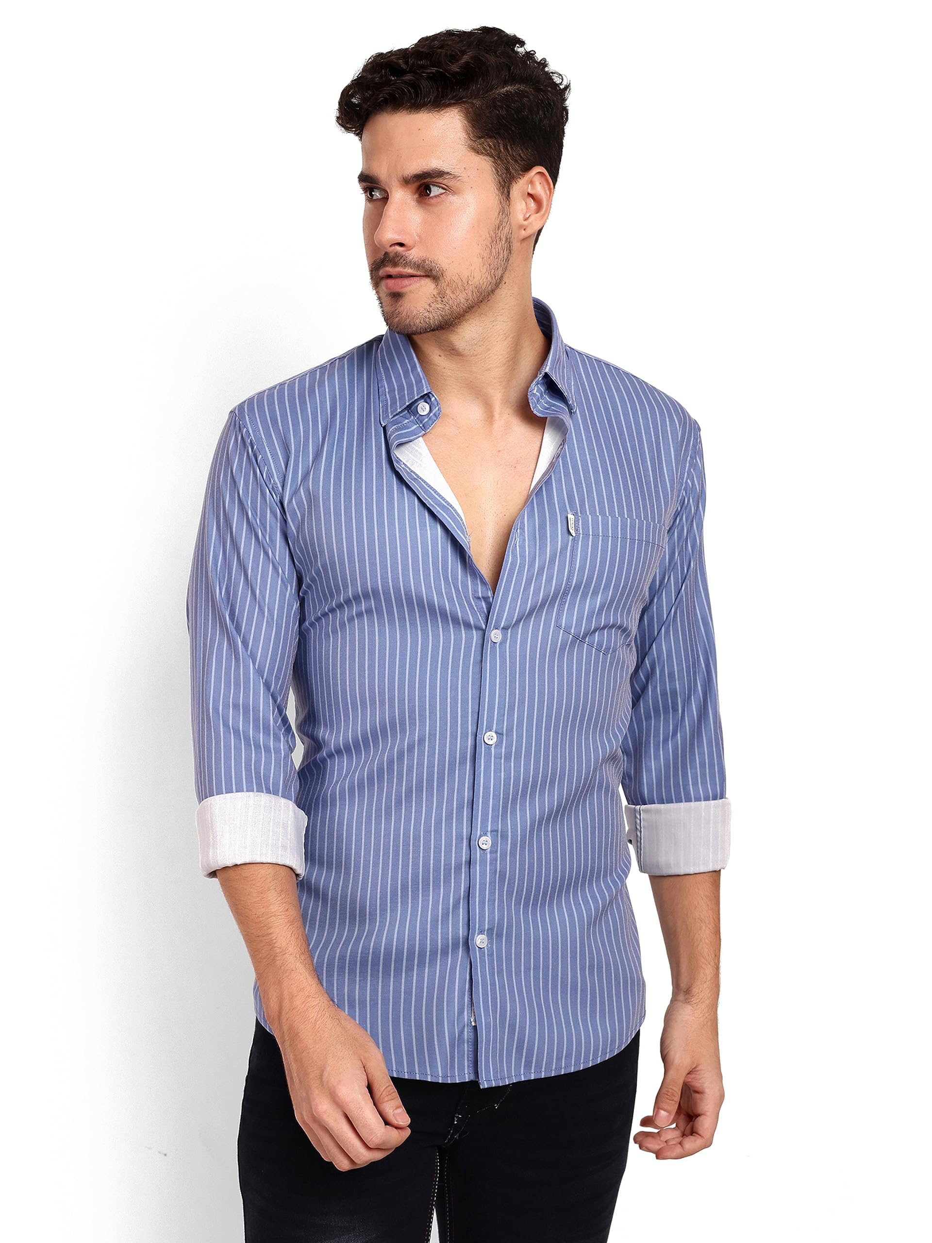 LeWogleStriped Cotton Casual Shirts Regular Fit for Men