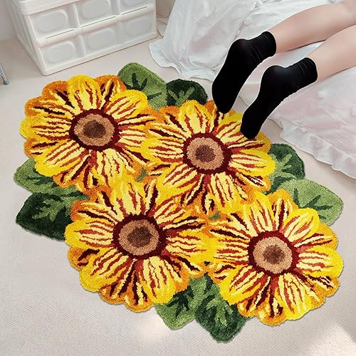 Miniatura 10 de USTIDE Alfombra esponjosa de color rosa, suave y lanudo hecha a mano, alfombra moderna, lavable, para sala de estar, lavandería, pasillo, baño, pelo