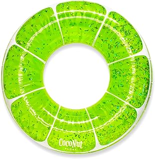 CocoNut Float Glitter Citrus Pool Floats – Inflatable Ring Floats – Durable Long Lasting 3.5 Foot Lounge Tubes and Water Toys – Colorful Decorations for Summer Parties, Events – Ages 8+ Years