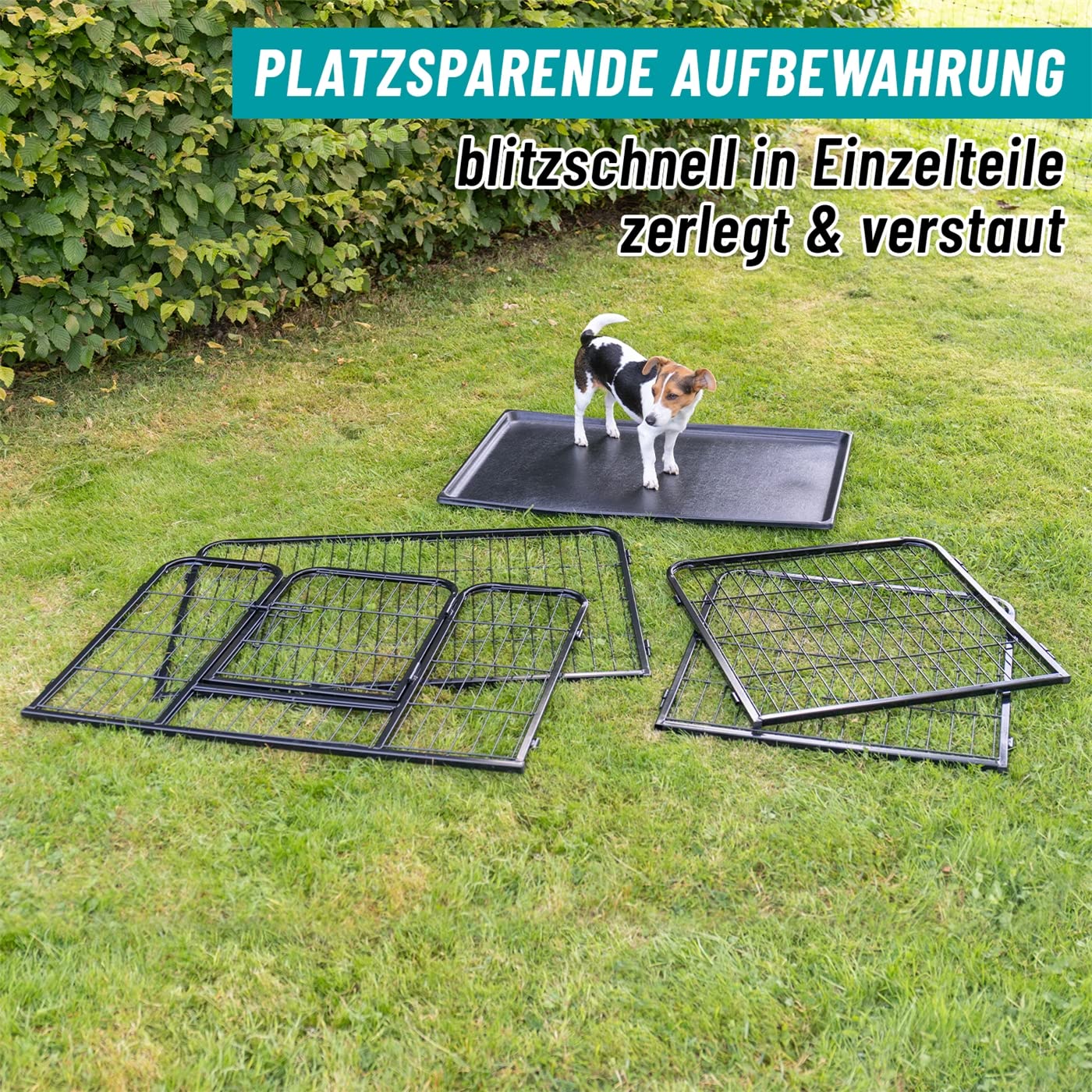 VOSS.PET Welpenauslauf XL mit Bodenwanne, Welpengitter, Kleintier Freilaufgehege 93x63x63cm