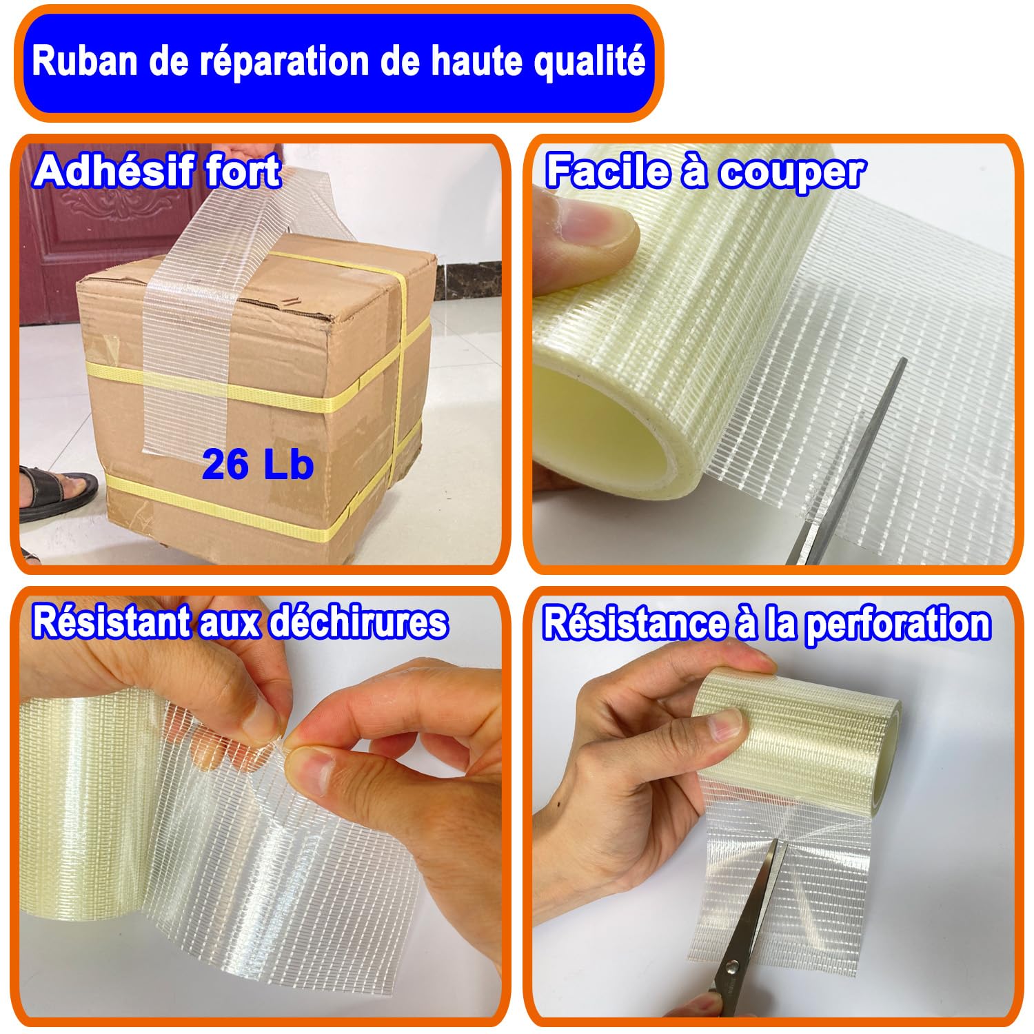 Ruban Réparation Auvent Camco 12.7x4.6m - Adhésif Solide, Résistant UV, Pour Toile, Tente, Camping-car