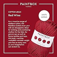 Vista 2 de Paintbox Yarns Hilo Aran 100% Algodón 1.76oz (50g), 93 Yardas (85m) - Lana Peinada Vino Tinto para Ganchillo o Tejer - Suave, Ligero para Suéteres