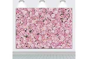 BINQOO 7x5ft Pink Rose Wall Background Pink Flowers Backdrops