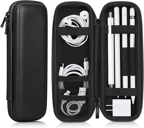 DTTO Funda protectora rígida de piel sintética para iPad Pencil (USB-C) Apple Pencil de 1 generación y 2 generación, funda protectora rígida de