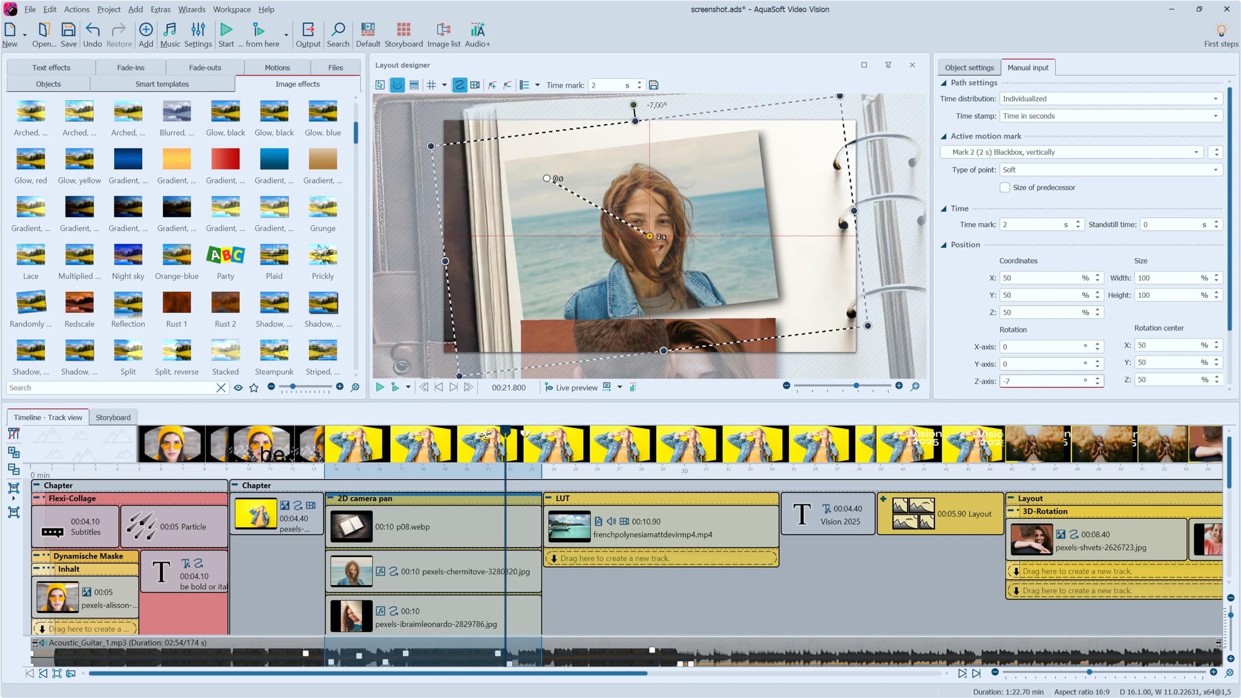 Aquasoft Video Vision 2025 - Videoshow Slideshow Video editing effects Animations Software for Win 11, 10