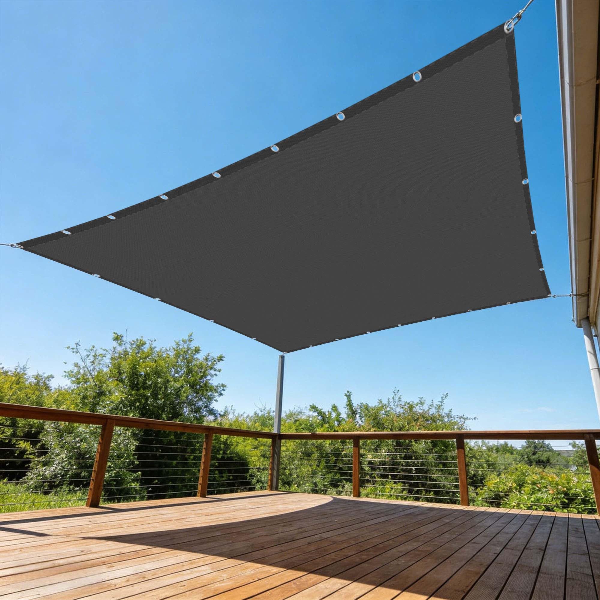 Toile d'ombrage rectangulaire 3x3.4m idéale pour rafraîchir votre terrasse en gris foncé