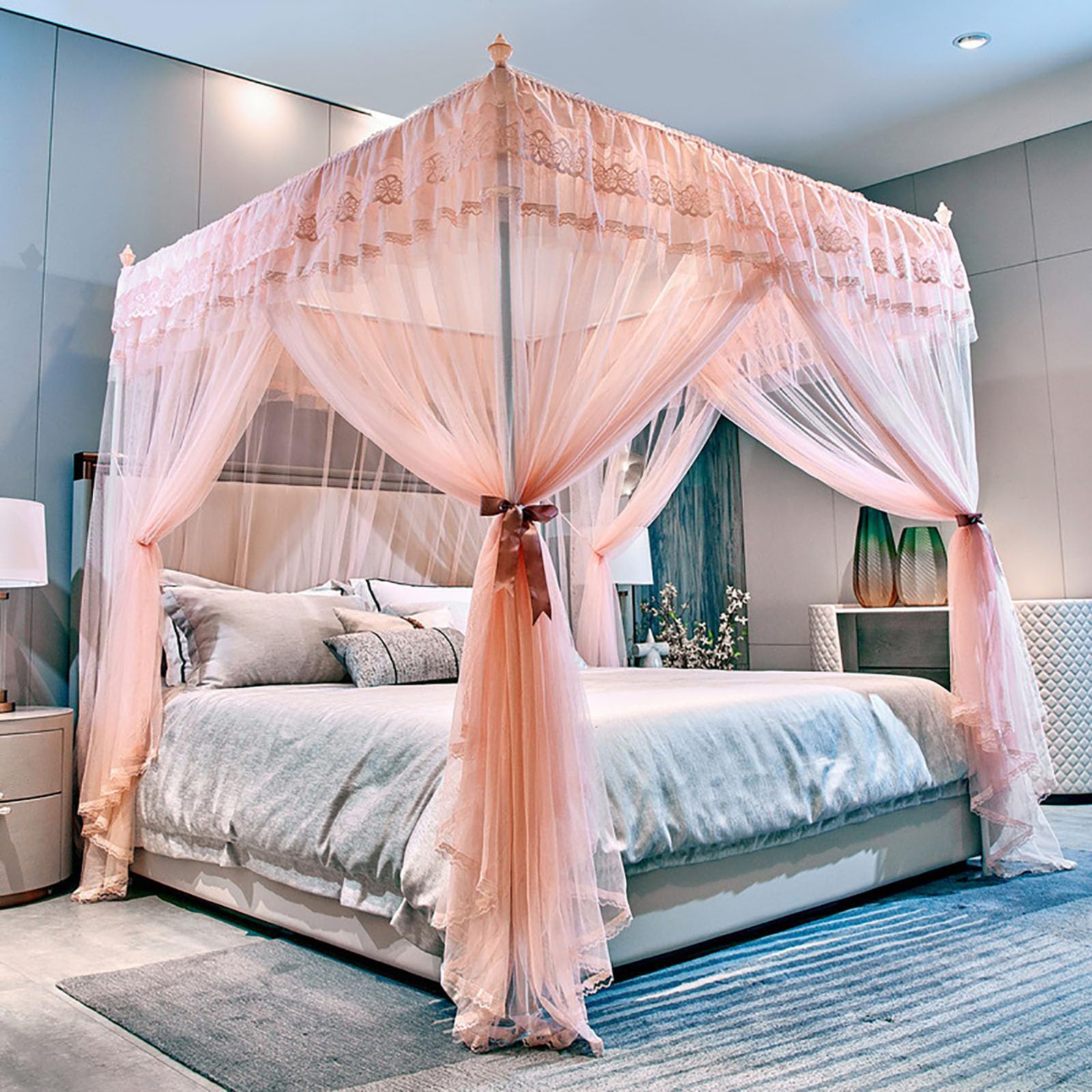 Zanzariera Letto Matrimoniale 60x250x1050cm - Blu Per Casa E Campeggio - Foto 7