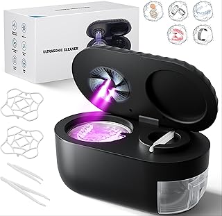 Ultrasonic Retainer Cleaner with Cleaning, Pumping, and Air-Drying Functions, 45kHz Retainer Cleaner Machine, 200ml Denture Cleaner for Dentures, Mouth Guards, Braces, Toothbrush Heads, Jewelry