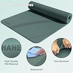 Tapis de yoga Mat d'exercice haute densité, 76"x32"x0,27" & Grand tapis de yoga pour les femmes hommes, professionnel POE Tapis d'entraînement pour Yoga, Pilates, Fitness & Étirement