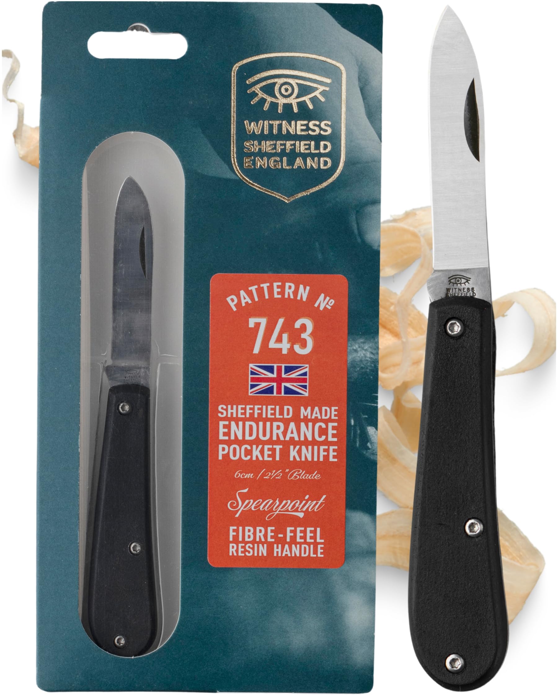 UK Legal Folding Pocket Knife β Endurance Spearpoint 6.2cm 420H Stainless Steel Blade, Black Handle, EDC for Camping, Gardening, Farming, Bushcraft, Hiking β Handcrafted in Sheffield