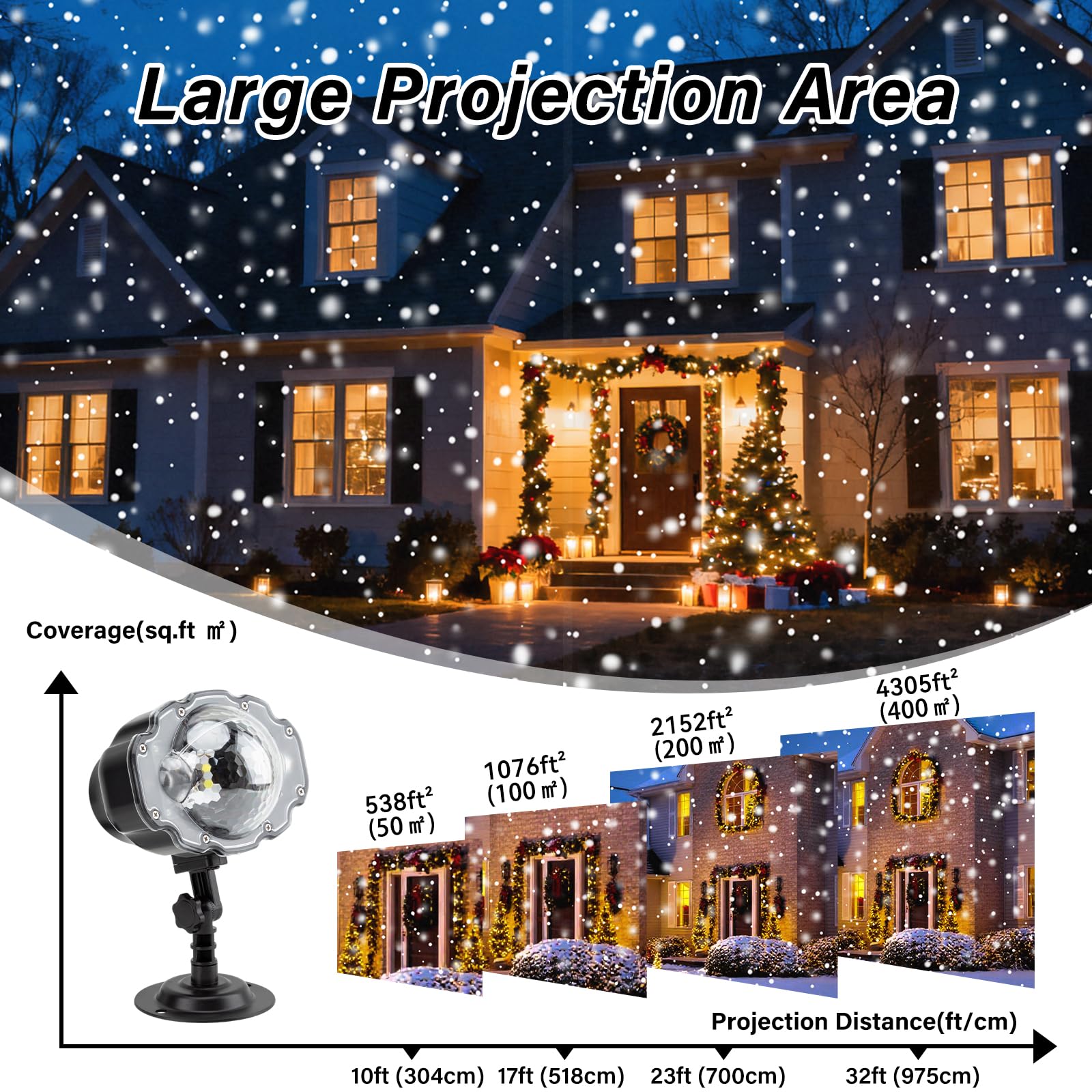 Projecteur De Noël, Lumières LED En Forme De Chute De Neige Projecteur Dexterieur Etanche Avec Telecommande Projecteur Pour Le Nouvel An Les Vacances Halloween Noel Mariage 90450945
