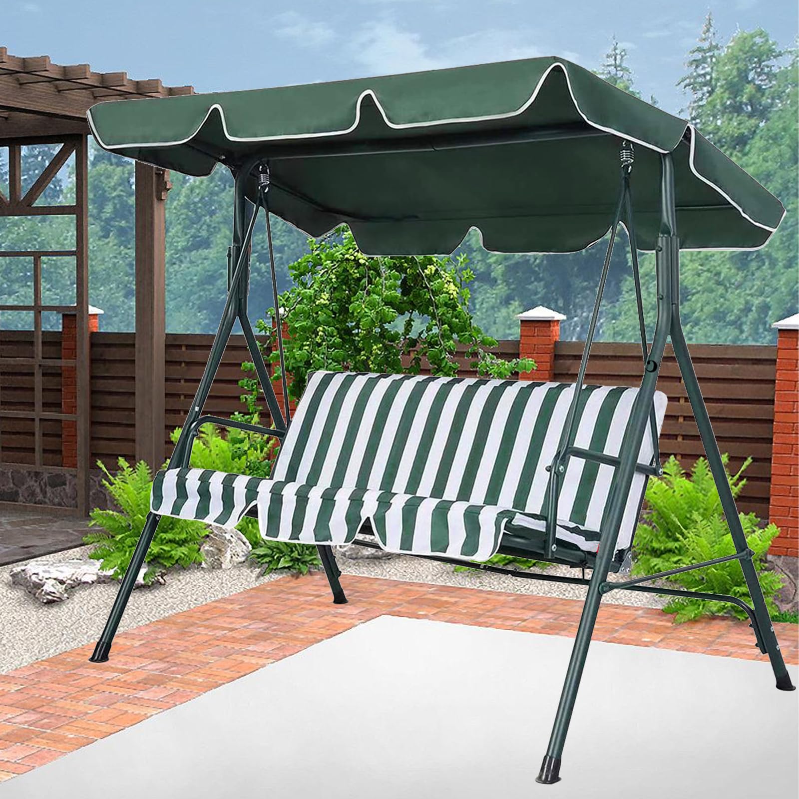 Auvent Universel pour Balancelle Hollywoodienne, Toit De Rechange Universel, Pare-Soleil Universel, Housse De Toit De Rechange Toit De Balancelle Universal 195 * 125 * 15cm(Vert)