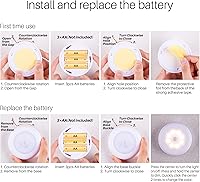 Vista 6 de STAR-SPANGLED 3 Pack 3.1” Motion Sensor Lights Indoor AA Battery Operated, Stick on LED Puck Light for Closet, Stairs, Under Cabinet, Kitchen, Warm