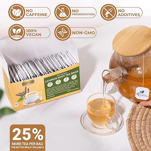 Miniatura 4 de LeafLea - Té de raíz de regaliz 100% puro, especiado, favorece el bienestar digestivo y promueve la salud respiratoria, de sabor calmante, sin