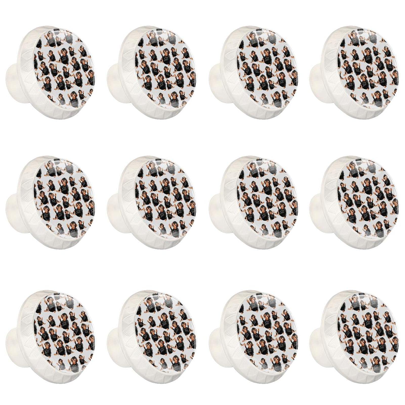 Boutons de placard de cuisine singe ludique poignée ronde en céramique lot de 12