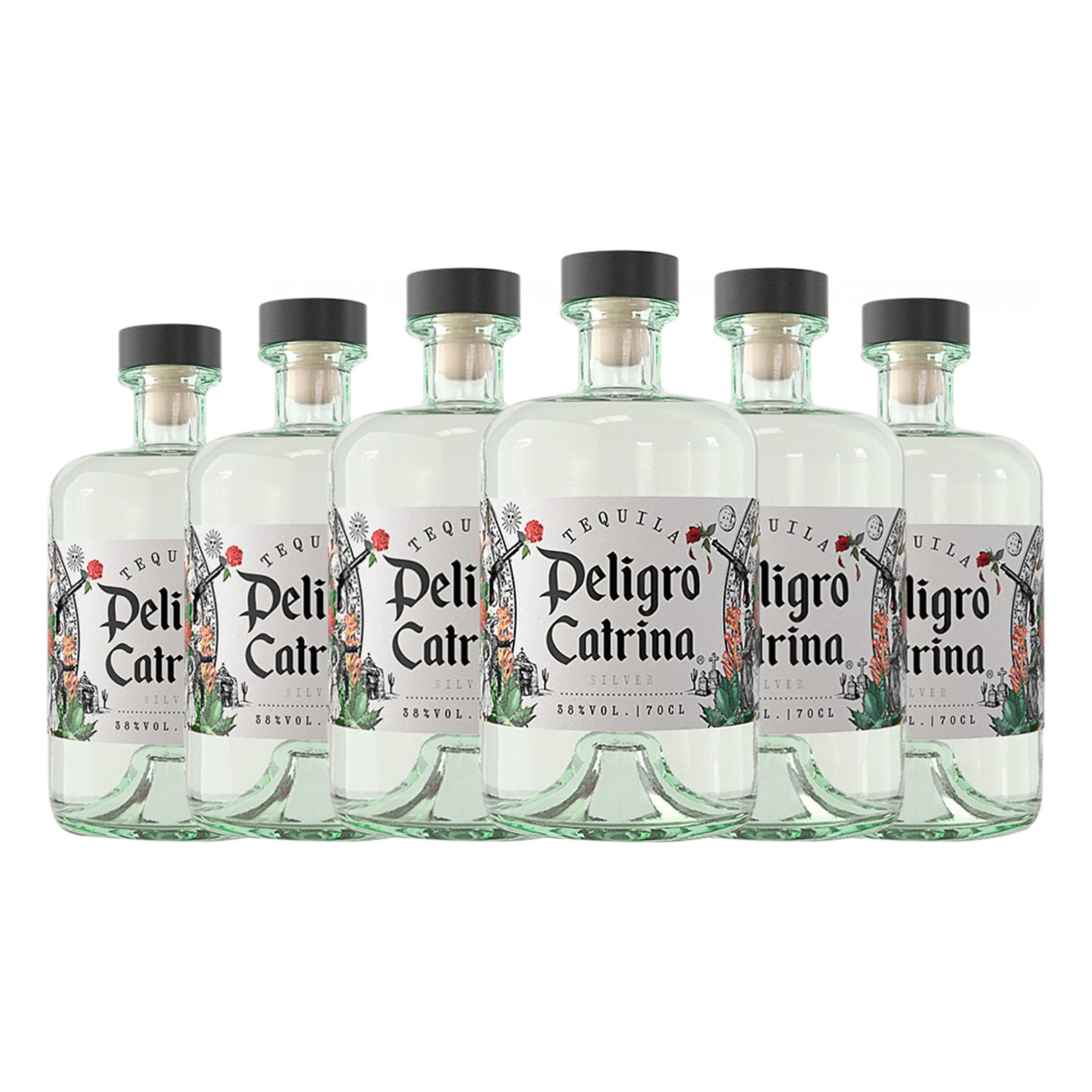 Tequila Andalusí Peligro Catrina Silver 70 cl (Caja de 6 Botellas de 70 cl)