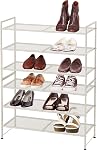 SimpleHouseware 3-Tier Sacs de chaussures en mesh empilables avec étagères pour 9 Paires de rangement de chaussures, blanc