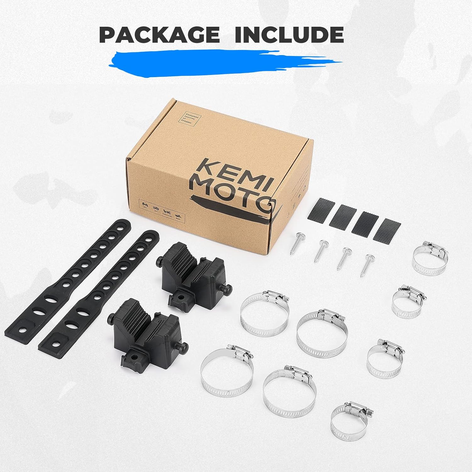 KEMIMOTO Type A Shovel Holder Rubber Clamp Grip Mount Kit Fits 1"-1.5" Dia. Tools, Clamps Mount For 0.5"-0.75"-1.5" Bar Tube Tool Grip Quick-Release ATV UTV Snowmobile Golf Cart